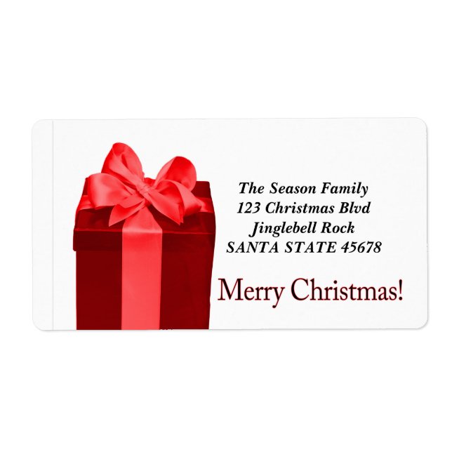 Etiqueta Gift Box Merry Christmas address label (Frente)