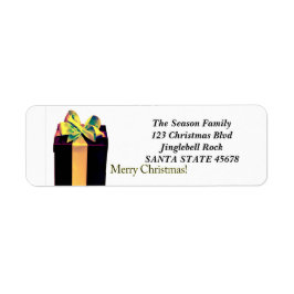 Etiqueta Gift Box Merry Christmas address label
