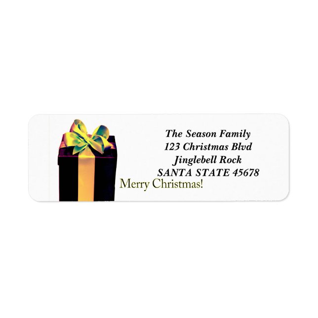 Etiqueta Gift Box Merry Christmas address label (Frente)