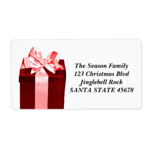 Etiqueta Gift Box with satin bow address label