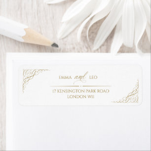 Etiqueta Gilded Faux Gold Calligraphy Romantic Wedding