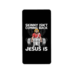 Etiqueta Gimnasio de Entrenamiento Jesús Skinny No Vuelve