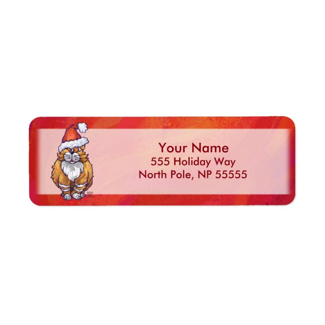 Etiqueta Ginger Cat Navidades En Rojo (Frente)