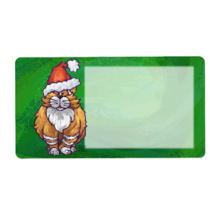 Etiqueta Ginger Cat Navidades En Verde