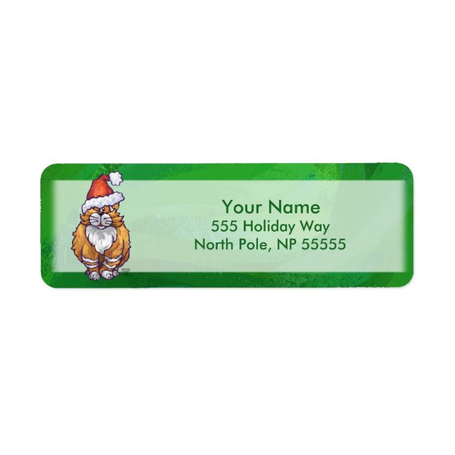 Etiqueta Ginger Cat Navidades En Verde (Frente)