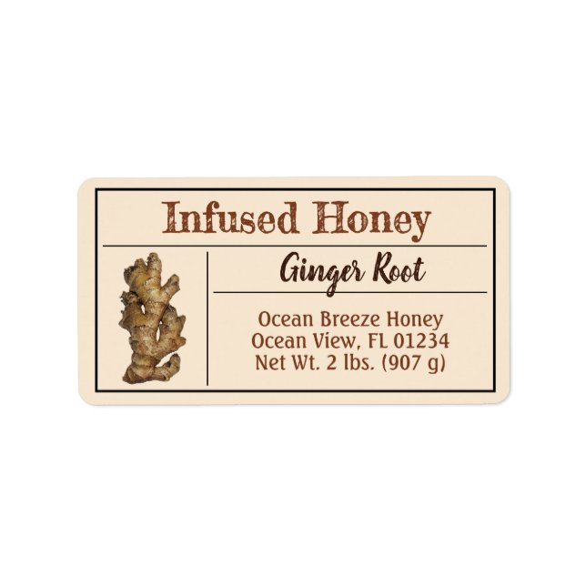 Etiqueta Ginger Infectada Honey Jar Goldenrod (Frente)