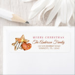 Etiqueta  Gingerbread cookies treats Merry Christmas<br><div class="desc">Gingerbread cookies,  Christmas baked treats return address labels with personalized text,  watercolor artwork,  baked brown colors.</div>