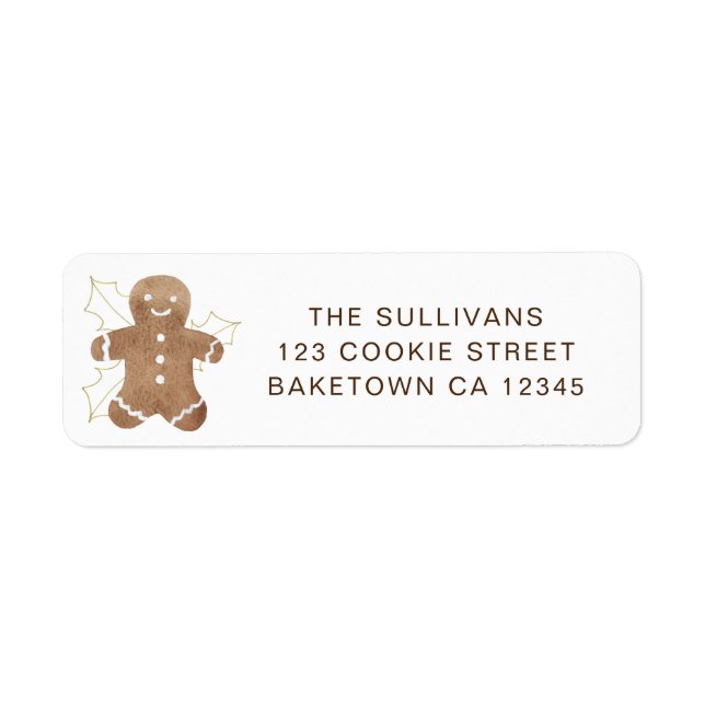 Etiqueta Gingerbread Man Return Address (Frente)