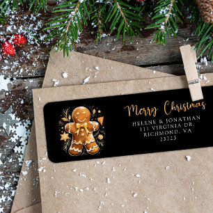 Etiqueta Gingerbread Merry Christmas Return Address