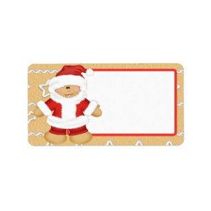 Etiqueta Gingerbread Santa Claus