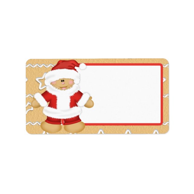 Etiqueta Gingerbread Santa Claus (Frente)