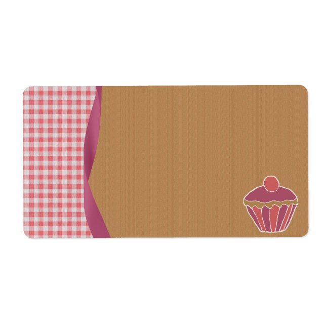 Etiqueta Gingham Cupakes Labels (Frente)