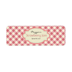 Etiqueta Gingham Jam Jar Labels, Personalizar