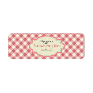 Etiqueta Gingham Jam Jar Labels, Personalizar