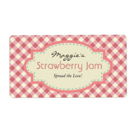Etiqueta Gingham Jam Jar Labels, Personalizar