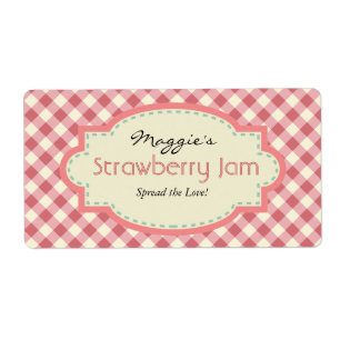 Etiqueta Gingham Jam Jar Labels, Personalizar