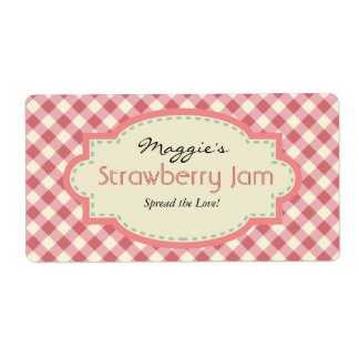 Etiqueta Gingham Jam Jar Labels, Personalizar