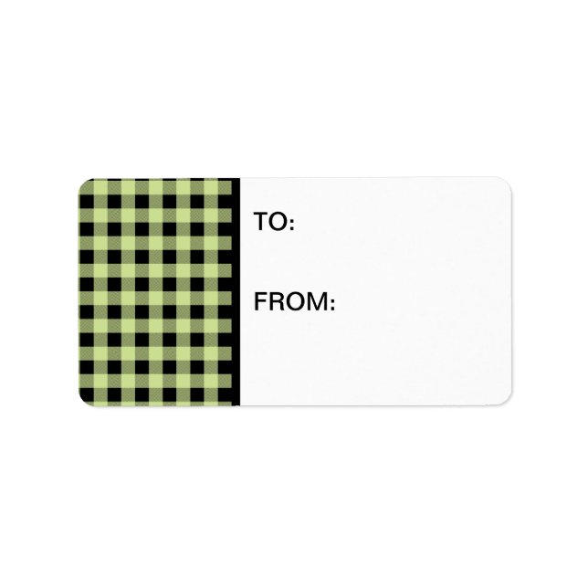 Etiqueta Gingham Mint y Black (Frente)