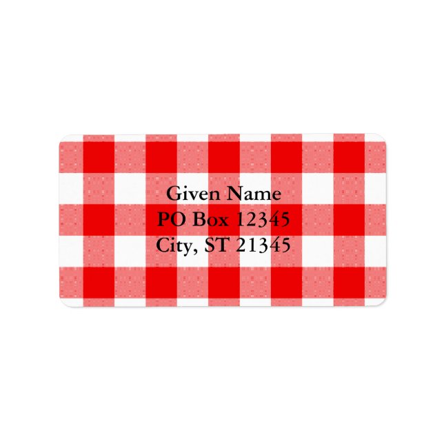 Etiqueta Gingham Rojo (Frente)