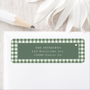Etiqueta Gingham verde escocés personalizado