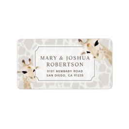 Etiqueta Giraffe Beige Watercolor Baby Shower