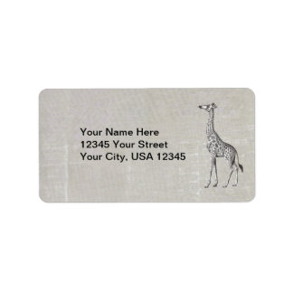 Etiqueta Giraffe de época