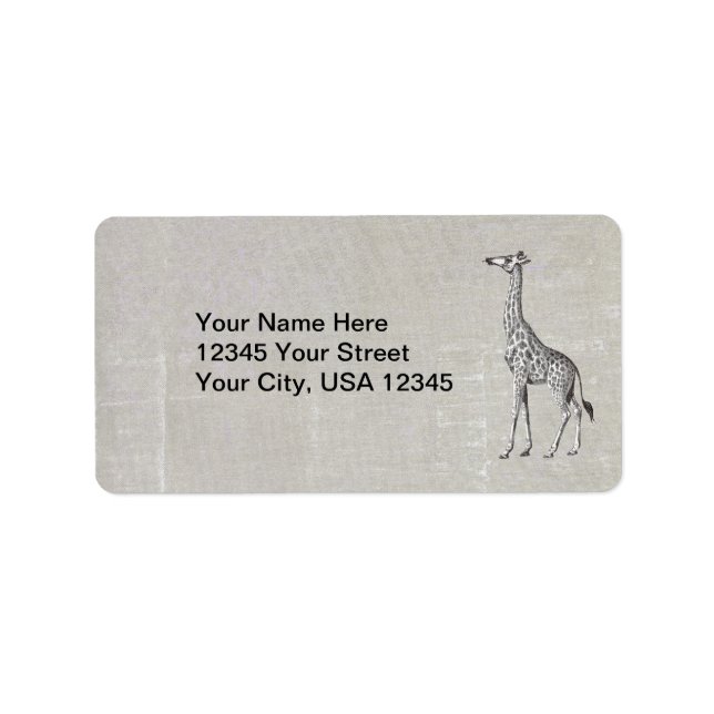 Etiqueta Giraffe de época (Frente)