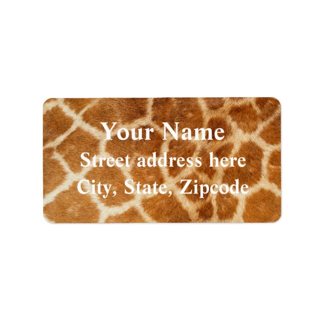 Etiqueta Giraffe Fur Print (Frente)