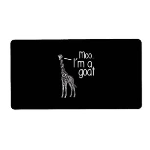 Etiqueta Giraffe Moo Soy una cabra