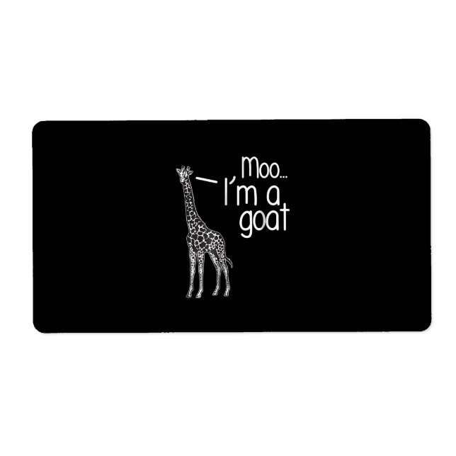 Etiqueta Giraffe Moo Soy una cabra (Frente)