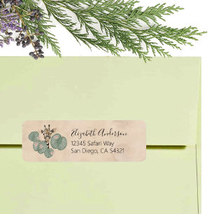 Etiqueta Giraffe Safari Animal Botánico