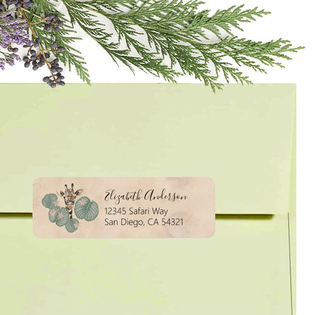 Etiqueta Giraffe Safari Animal Botánico (Subido por el creador)