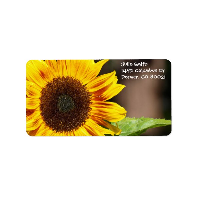 Etiqueta Girasol amarillo brillante (Frente)