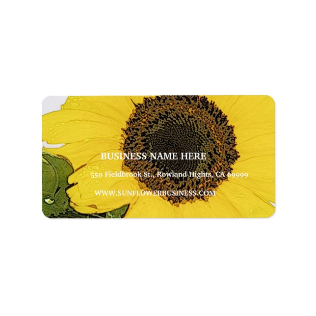 Etiqueta Girasol de Dew de la mañana (Frente)