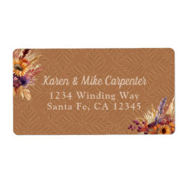 Etiqueta Girasol de Terracota Bohemio