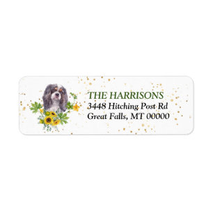 Etiqueta Girasol Eucalipto King Charles Spaniel 