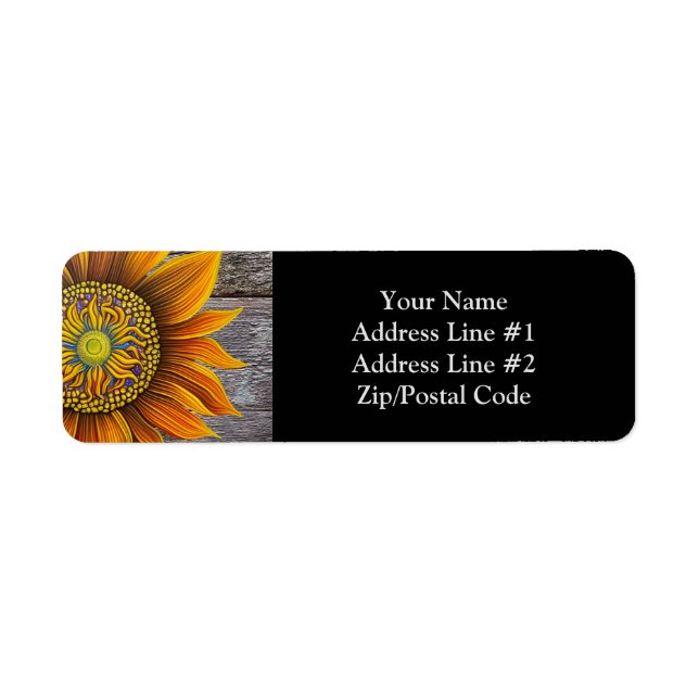 Etiqueta Girasol giratorio ruso a bordo del granero (Frente)