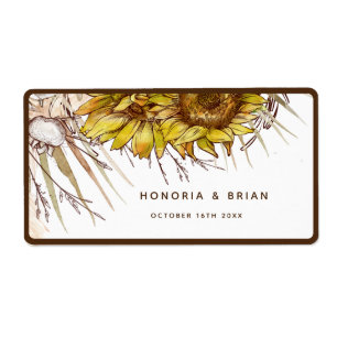 Etiqueta Girasol rústico de mostaza