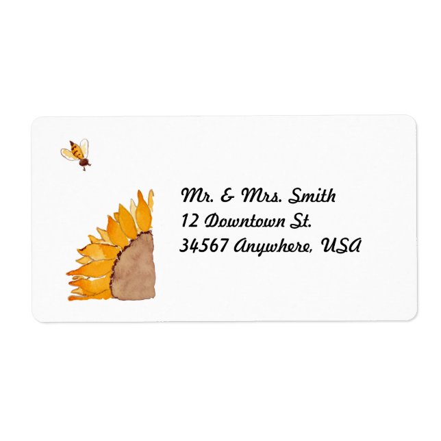 Etiqueta Girasol y abeja (Frente)