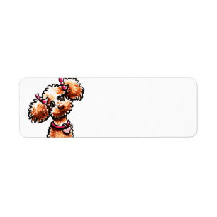 Etiqueta Girly Apricot Poodle Off-Leash Art™