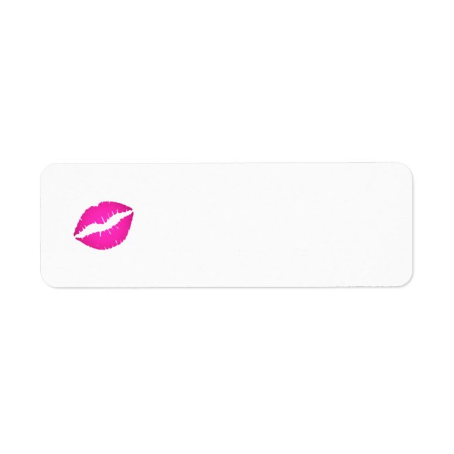 Etiqueta Girly Hot Pink Kiss Blank (Frente)