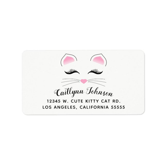Etiqueta Glam Cat Face (Frente)