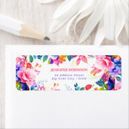 Etiqueta Glam Garden Watercolor Floral Birday Party