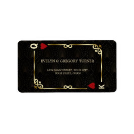 Etiqueta Glam Gatsby Casino Las Vegas Poker Boda
