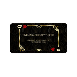 Etiqueta Glam Gatsby Casino Las Vegas Poker Boda