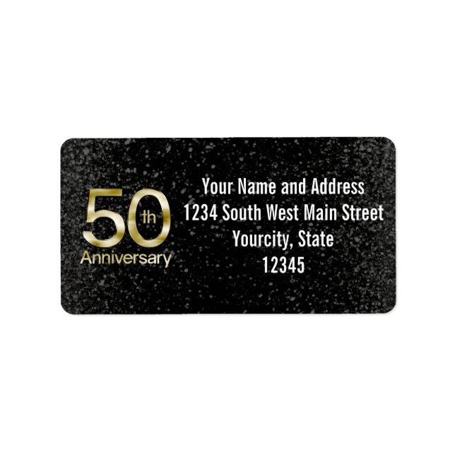 Etiqueta Glam Gold 50° aniversario (Frente)