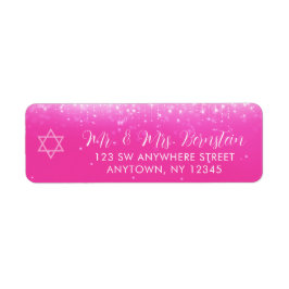 Etiqueta Glam Hot Pink Bat Mitzvah Return Address