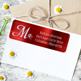 Etiqueta Glam Red Brushed Personalizado Metalizado Monogram