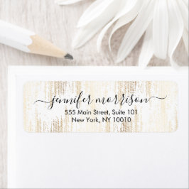 Etiqueta Glam Script Gold Confetti Rain