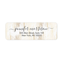 Etiqueta Glam Script Gold Confetti Rain